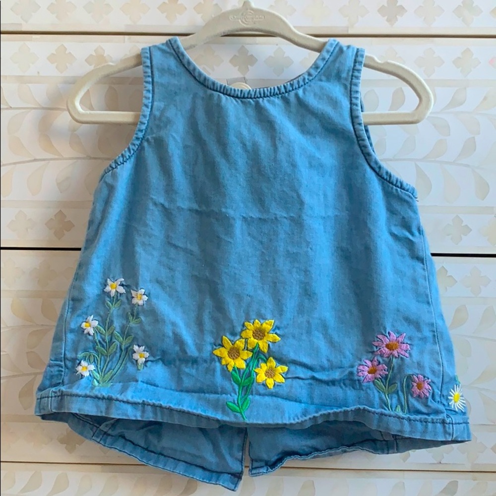 Stella McCartney Chambray Floral Embroidery Outfit